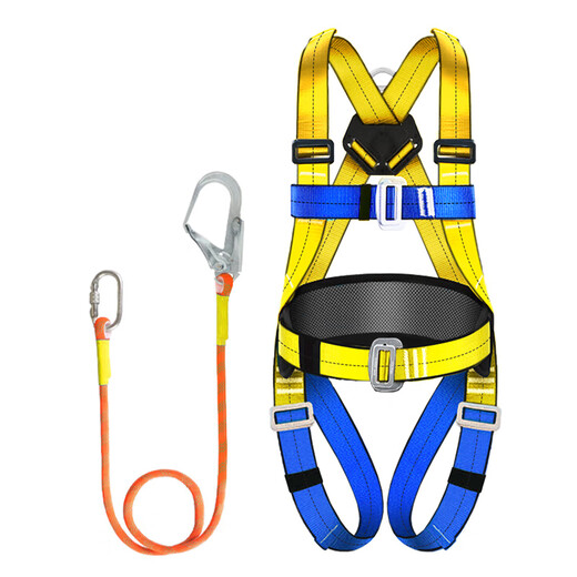 Jingte Jingcang Suda five-point safety belt webbing widened and thickened waist protection 2-meter single large hook safety rope wear-resistant polyester electrician safety belt for high-altitude operations