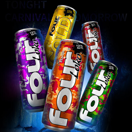 Four Lock American Four Loko Wine Peach Lemon Cocktail pré-mélangé 695 ml Fruit de bière aromatisée de fruits hautement forts Saveule de melon arc-en-ciel 695 ml * 1 Large Can