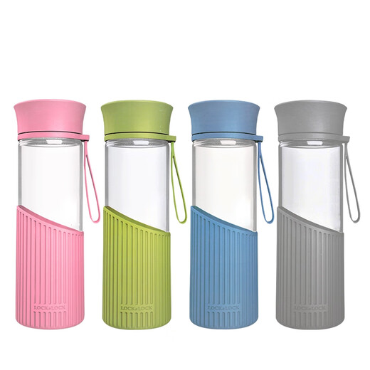 Verrouillage de verrouillage de l'eau tasse créatives hommes et femmes transparents en verre transparent étudiant résistant à la chaleur filtrant portable the tasse llg673 llg679 Blue with packaging poignée 500 ml