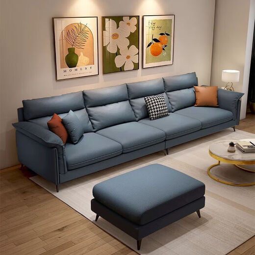 Italian minimalist technology fabric sofa living room small apartment simple modern light luxury straight row double or three person rental room new technology cloth bamboo charcoal sponge style single person 90CM