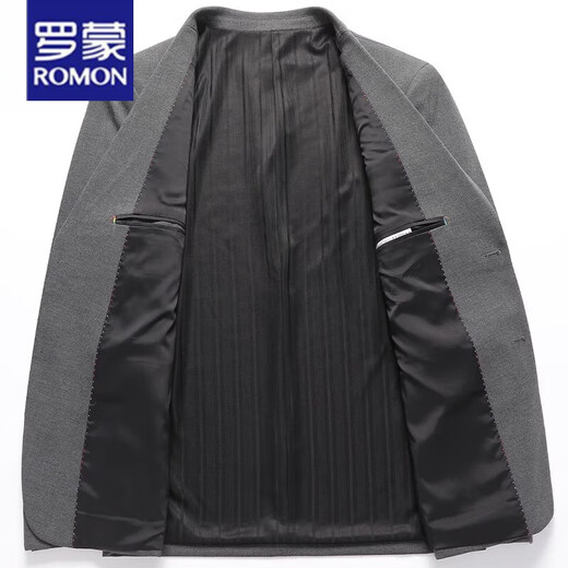 罗蒙（ROMON）高端休闲西装男外套单件春秋季新款单西小西服商务正装上衣西装男 8980款灰色 春秋款 3XL 建议165-180斤
