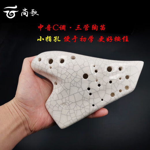 天鹅（SWAN）三管陶笛AC调中音C调学生初学入门演奏ac3管宽音域便携乐器 三管AC-白裂