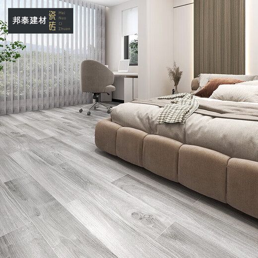 格鲁德日式浅灰色木纹条地砖200x1200客厅卧室阳台防滑瓷砖仿实木地板砖 12108 200x1200