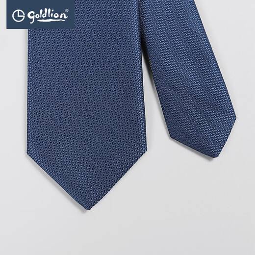 Goldlion 2025 Men's new exquisite and versatile business casual color woven high light luxury high-end formal wear tie gift box Royal blue-85K7