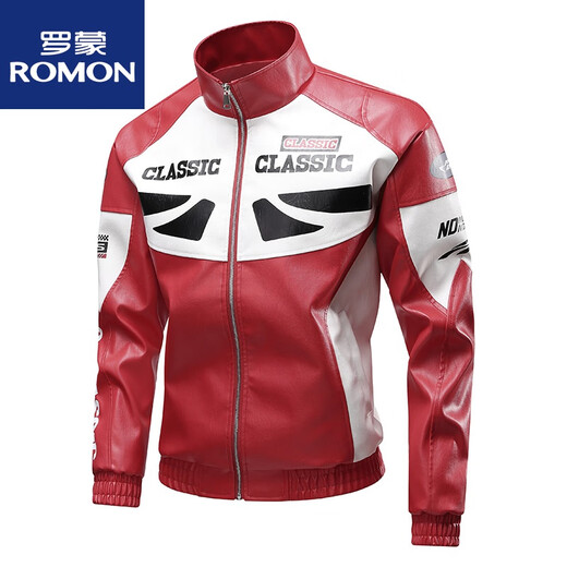 ROMON (ROMON) 2025 NUEVO MOTOR MOTO MOTO MOTO MOTO MOTO MOTO MOTO MOTO MOTO MOTO MOTO MOTO MOTO CAQUESTA DE CUERO AUTOn y la chaqueta de cuero a prueba de viento de invierno Negro 688 m 90-125 Jin [Jin equivale a 0.5 kg]