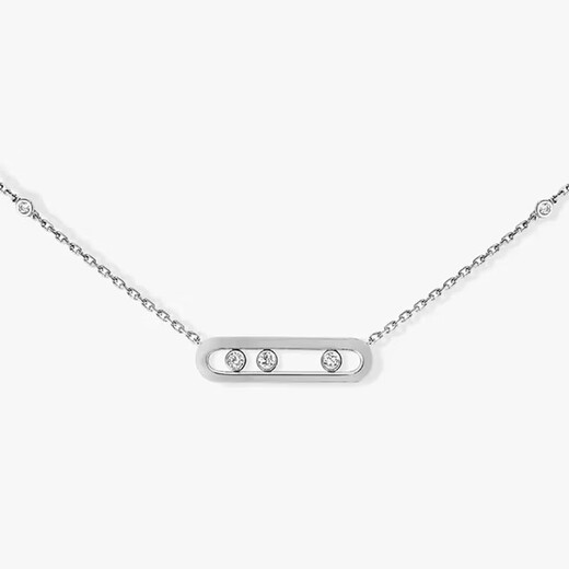 Chihuan Messika Necklace Women's Three Diamond Sliding 18K Gold Plated Gong Jun Star's Same Style Clavicle Chain Couples Light Luxury Gifts Clean Platinum