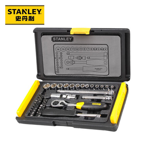 Ensemble Stanley 35 pièces de 6,3 mm Métrique Métrique Ensemble de voitures à cliquet Sente de voiture de voiture ménage 94-691