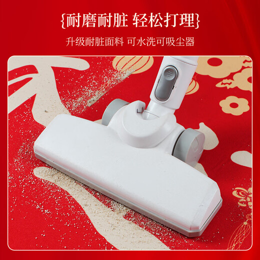 入户地垫脚垫红色新年防滑门口新年款入户门地垫百福进门口玄关防 百福具臻-金色-12159 50*80cm【清爽无毛毯面】
