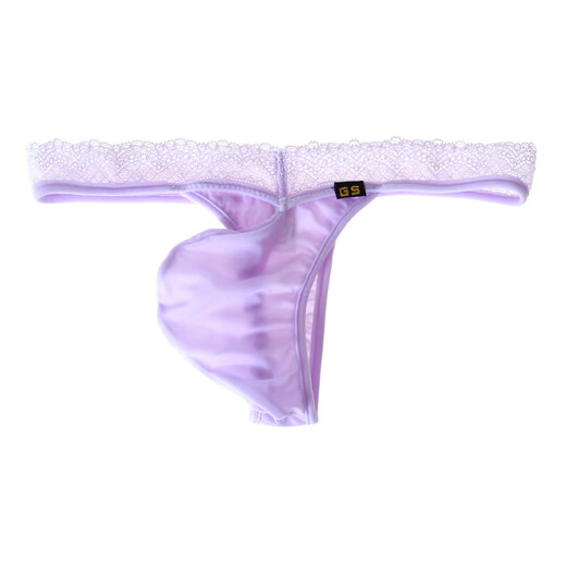 G-STATION Japanese series men's thong high elastic silky milk silk sexy lace pure desire low waist ultra-thin underwear blue 1 pair M (Japanese size is too small)