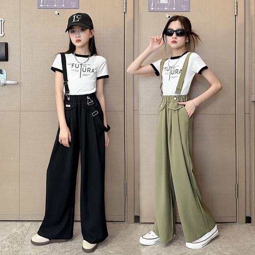 Disney Girls Everly Spring y Summer Fin 2025 NUEVAS Niñas Grandes Grandes hijos Summer Girls Summer Black Children's Pants Negro 160
