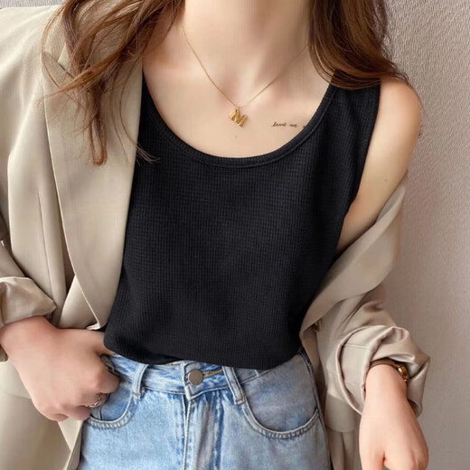 Yu Zhaolin (YUZHAOLIN) suspender vest women's base cover for breast-covering suit inside and can be worn with versatile tops sleeveless T-shirt spring and summer white