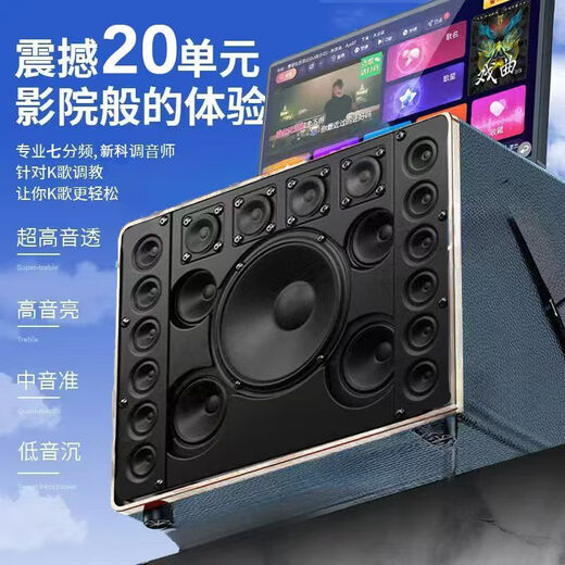 
New Ko Karaoke Home KTV Audio Set Amplifier All-in-Outdoor Square Dance Speaker with Display Microphone Trolley K-Song Special Singing Artifact Integrated Bluetooth S12 New Ko 20 Speaker 7-Direction 1TB USB+Stack