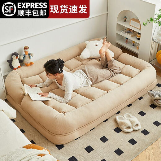 Lazy sofa can lie down and sleep single chair bedroom balcony folding small sofa bed 7374 people collection Single pillow 1 [180*130 super large] + thickened seat cushion