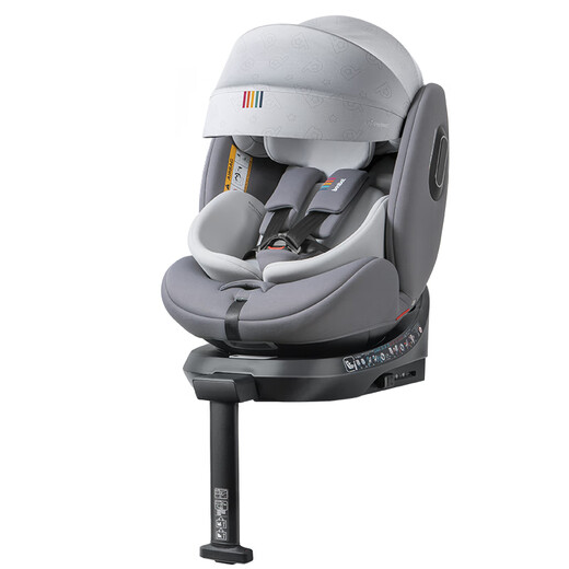 贝思贝特（besbet）欢乐号儿童安全座椅0-12岁新生儿婴儿宝宝汽车用i-Size认证 骑士灰【三防面料】