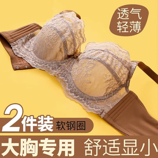 Triumph Bra Full Cup Large Breast Revealing Small Underwear Ladies Push Up Adjustable Breast Reduction Anti-Sagging Thin Style Coffee Single Pack 80D 36