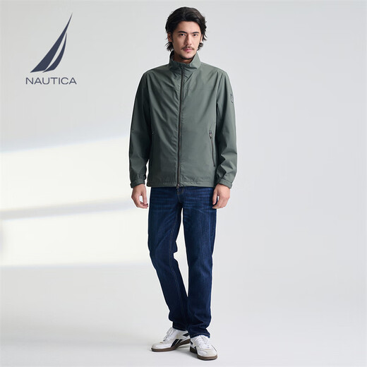 NAUTICA Men's 25 Spring New Anti-light Water Splashing Comfortable Small Stand Collar Jacket Men's JE5150 Lime Green 0BG L