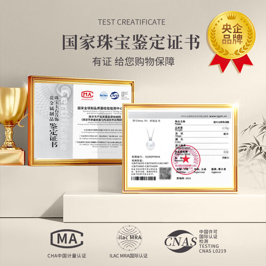 Chinese gold freshwater pearl necklace for women simple topaz silver pendant Chinese Valentine's Day gift for girlfriend and wife birthday simple pearl set chain Jingsuda