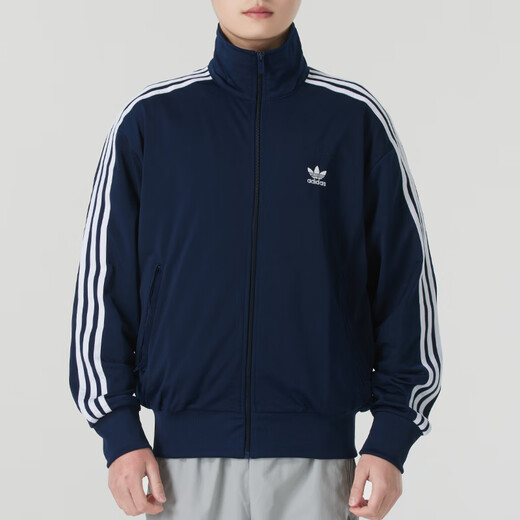 阿迪达斯（adidas）三叶草外套男装2025春季新款户外出行潮流时尚休闲服针织立领夹克 IR9893 XL