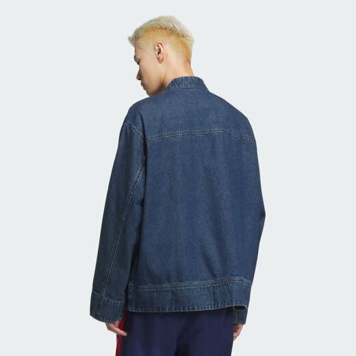 阿迪达斯 （adidas）男/女三叶草新年款新中式盘扣牛仔夹克外套JZ9928 图色 均码 xxs