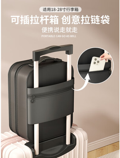 鞋子收纳袋出差旅行便携行李箱鞋包鞋套收纳盒防尘装鞋子收纳神器 款典雅黑大号新款斜纹布