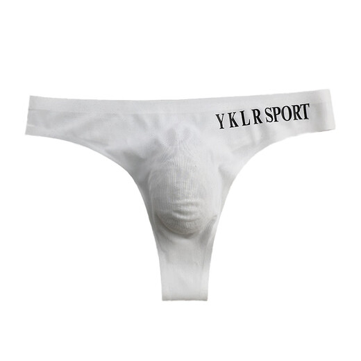 Yan Beiwei Men's Sexy Sports Fitness T-Pants Letter Thin Ice Silk Low-waist Seamless Triangle Single Men's T-Pants Black 1 Pair L