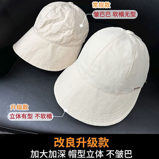 Memaru sun protection hat for women 2025 new fisherman hat with large head circumference sun hat summer anti-UV duck tongue hat for women beige iron label - can hang a mask