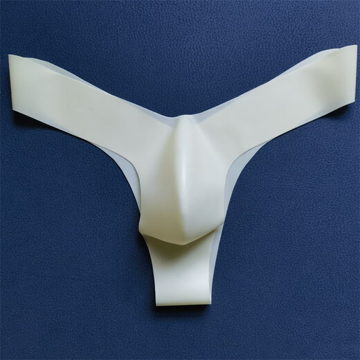 Latex concave and convex rubber single thong men's one-piece translucent butt-exposed sexy low-waisted seamless bag for pre-sale 1 piece transparent black one size fits for 85-105 cm waist 2 feet 5