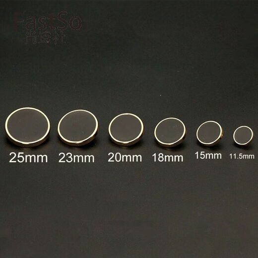Boutons de vêtements, boutons de vêtements, boutons en métal, dessus rond, rupture de vent pour femmes, boutons de manchette, boutons de costume, bords ouest pour hommes, bords noirs, aiguilles et sacs de fil, 15 mm [6 pièces] boutons de manchette / Poches de palier couramment utilisés couramment utilisés