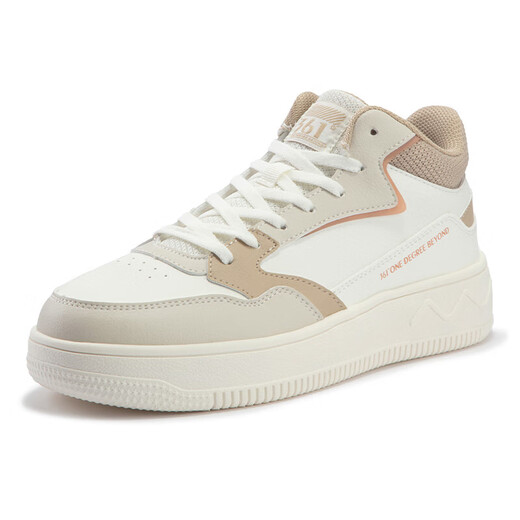 361 degree casual shoes for women, comfortable and versatile height-enhancing breathable lightweight sports shoes for women, casual shoes for women, feather white/apricot brown [6627-2] 37