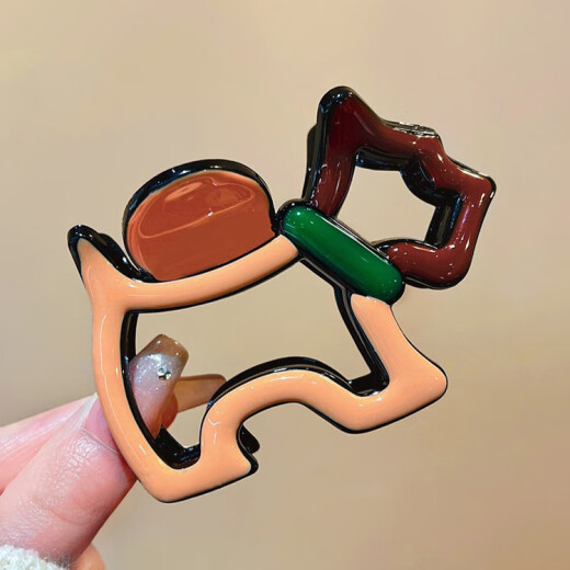 Jisen Dopamine Cartoon Puppy Clip para mujeres con cabeza de espalda Pin de cabello Lindo color de color clip de tiburón
