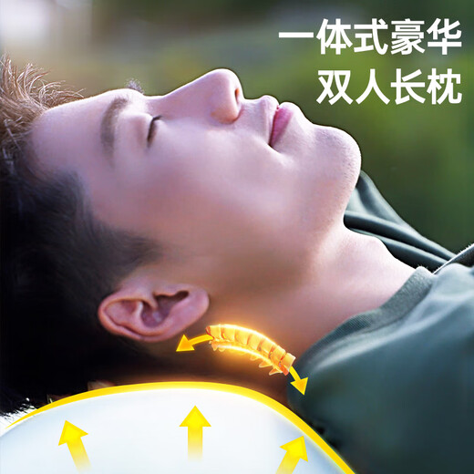 Yuanda Mian single inflatable mattress on the floor air bed outdoor camping air bed office lunch break double accompanying bed single 190*100*25-all-in-one bed pillow (external version)