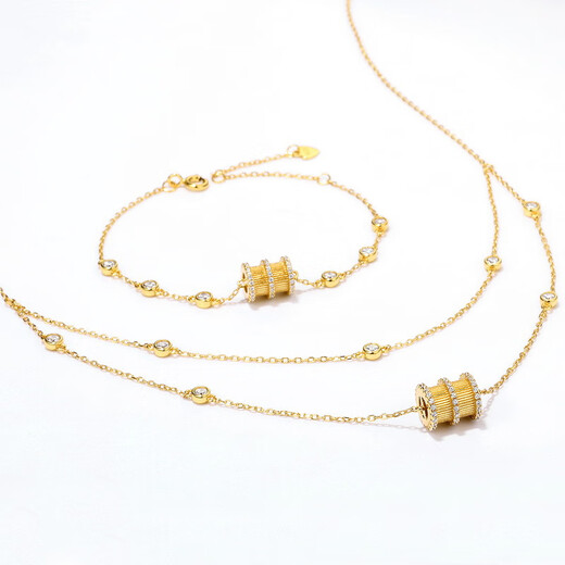 Li Shen's new small waist bracelet for women s925 silver plated 9K gold zircon bracelet retro light luxury hand jewelry for friends white zirconium