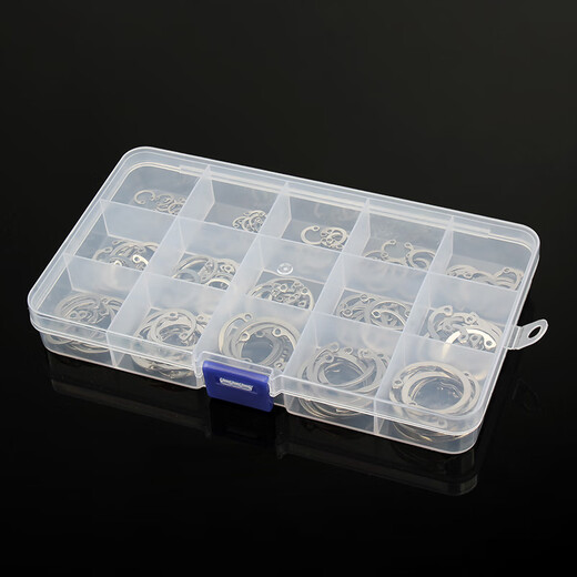 Guwanji 65m manganese steel A-type shaft retaining ring stainless steel hole C-shaped inner circlip elastic E-type card yellow outer caliper set 65 manganese black shaft circlip M3-17 set