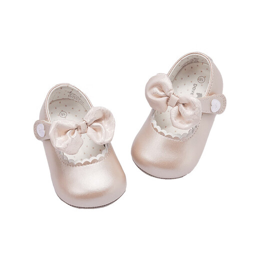 戴维贝拉（DAVE＆BELLA）戴维贝拉婴儿步前鞋春季新款宝宝鞋子软底皮鞋室内公主鞋新生儿 粉色 15 码(脚长10.0-10.5/内长11.0)