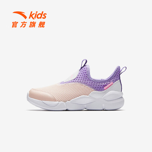 Anta children's sneakers for men and women's children's shoes 2025 summer new product mesh breathable large mesh sweat-relieving running shoes [women's style] Super pink/Shallow Yuan purple/White 9906-1 29