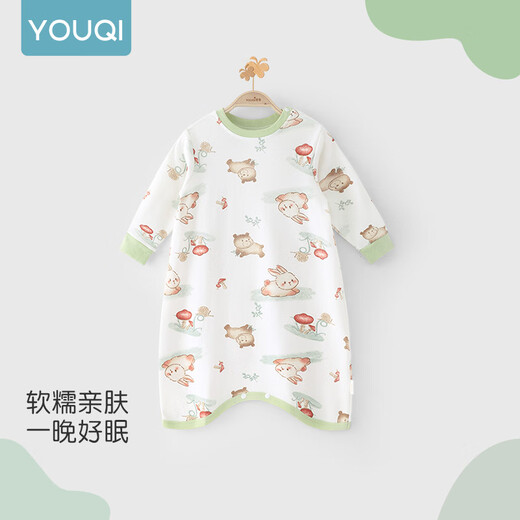 
Youqi children's nightgown spring and autumn boys and girls' anti-kick pajamas onesie Class A long-sleeved autumn baby nightgown home clothes