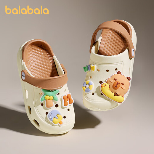 Balabala Baby Croc Shoes 2026 New Summer Girls' Sandals and Slippers Boys' Soft-soled Home Shoes Children's Non-Slip Beach Shoes Pink Rabbit 25 Inner Length 16cm (160) Suitable for Feet 15cm Long