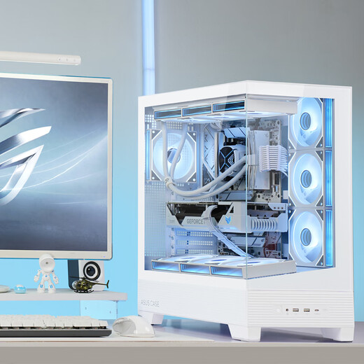 ASUS (ASUS) ASUS ROG family bucket assembly computer sea view room R7 7800X3D/R7 9800X3D barebones Tianxuan host pure white Xiaofuxue desktop computer 9800X3D barebones + 32G + 5.0 solid state丨 Xiaofuxue version