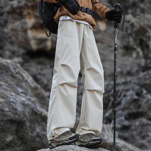 POUM American outdoor mountaineering pants men's autumn and winter paratrooper sports overalls 8398 beige XL