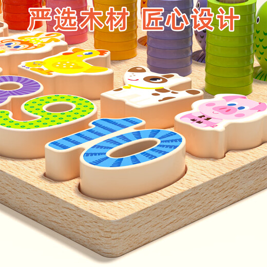 LINGUO UK BLOQUES DE ENTRAMIENTOS DIGITALES DE NIÑOS Juguetes Montessori Educación temprana Puzzle Preescolar Enseñanza Ayudas Color Emparejamiento cognitivo Cinco en uno Tablero de emparejamiento + Rompecabezas de frutas