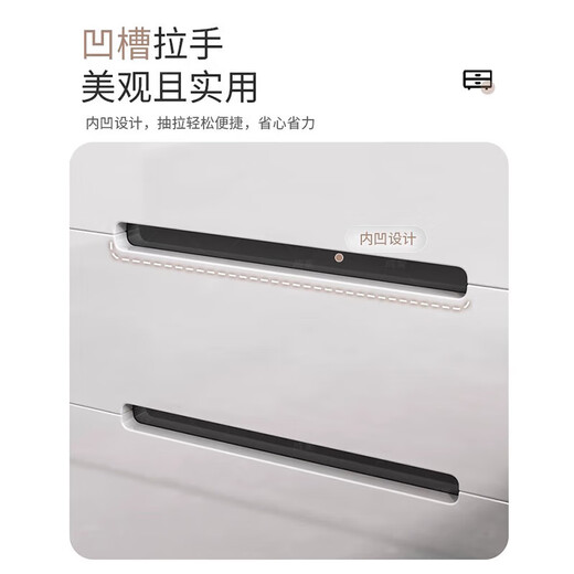 Yilande simple bedside table bedroom modern simple storage bedside table small apartment storage cupboard bedside table 40cm wide A double drawer 40*41*45cm black base-A