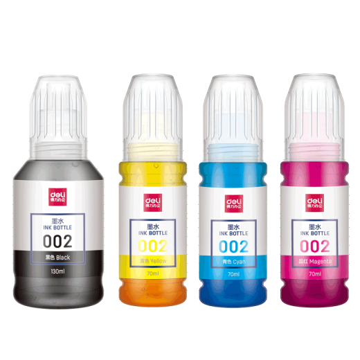 Deli (deli) suitable for Epson 002 ink T03X1 L4158 L4168 6168 L6178 L6198 T03X4-002 inkjet printer ink set DBH-002A