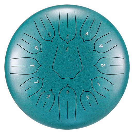 
Huashu Elf Drum 15-tone Fanse Sound Hollow Drum Children Beginners Hand Dish Drum Professional-grade Percussion Instrument Forget-Word Drum Authentic 12-inch 13-tone Carbon Steel C-tune-Malachite [Elf Drum Store List TOP]