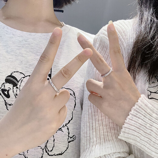 mini&yaya满天星银戒指女士闺蜜女生尾戒时尚饰品情人节生日礼物送女友老婆