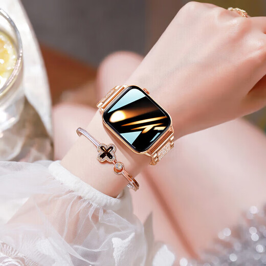 Huawei es Hongmeng Mobile Telep Watch GT5 Smart Watch Fit4 Women's Watch Band Band Sports Watch [brazalete pulsador de regalo] Cinturón de acero de oro rosa