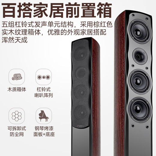 山水（SANSUI） F8 5.1无线家庭影院 木质家庭KTV音响套装 卡拉OK 落地式家居音响 5.1豪华版【高配功放10A】