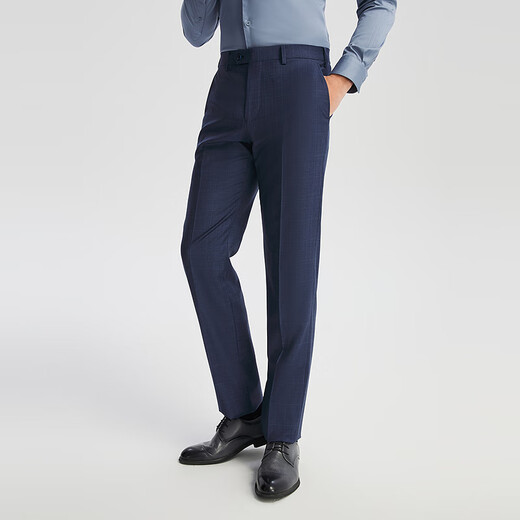YOUNGOR trousers men's 753 blue-gray plaid anti-wrinkle suit trousers wool blended crisp and stylish 2025 shopping mall same style blue-gray YOTX212753HIY trousers 170A 170/78A 31.5 size 80cm