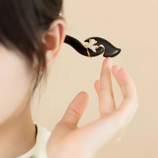 AIF Yulu You Have You Sandalwood Hotan Jade Hairpin Women's Hairpin Chinese Hair Accessory Birthday Gift for Girlfriend or Wife Yulu You Have You Sandalwood Hotan Jade Hairpin