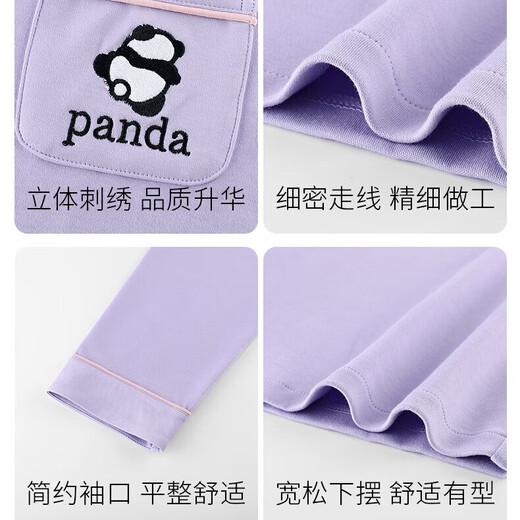 Pareja pijama de algodón puro para mujeres con otoño e invierno con almohadillas en el pecho, mangas largas de panda, nuevos artículos de estilo de año nuevo, gran tamaño, se pueden usar ropa para el hogar 16803 lavanda de mujer [otoño e invierno en espesas] 2xl 140-160Jin [Jin equivale a 0.5 kg]