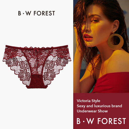 BW Forest Red Native Year Брак сексуальный кружево чисто сексуальное нижнее белье женщин 2025 Новые тонкие шорты 15122 Burgundy 1 S Рекомендуемый вес 80-90JIN [Джин равен 0,5 кг]